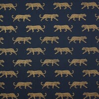 Big Cat Fabric / Indigo / Gold Big Cat Fabric / Indigo / Gold