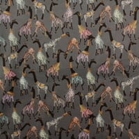 Cheeky Giraffe Velvet Fabric / Slate