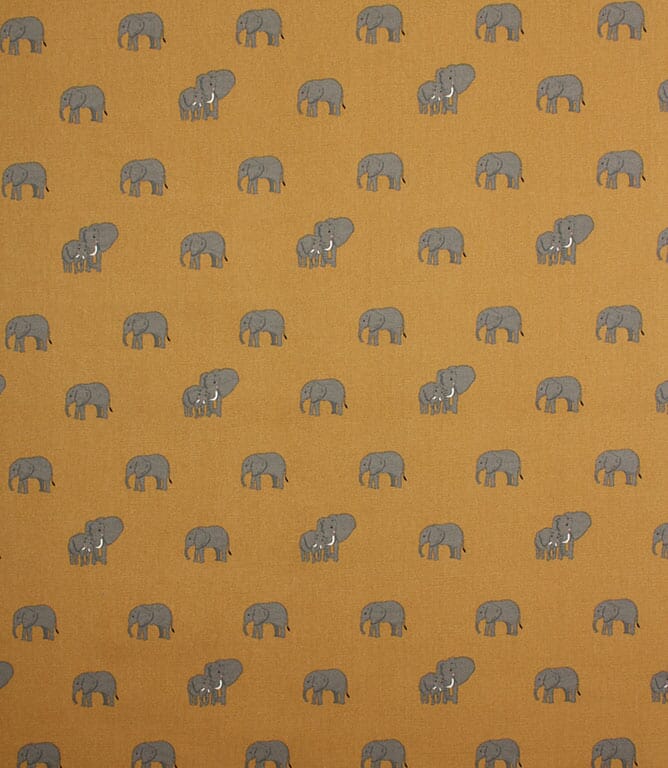 Sophie Allport Elephant Family Fabric / Mustard