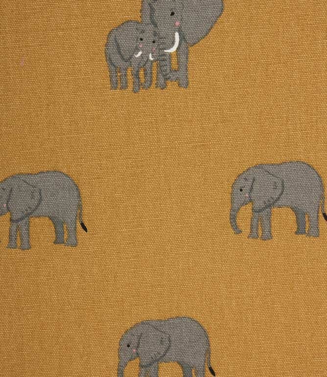 Sophie Allport Elephant Family Fabric / Mustard