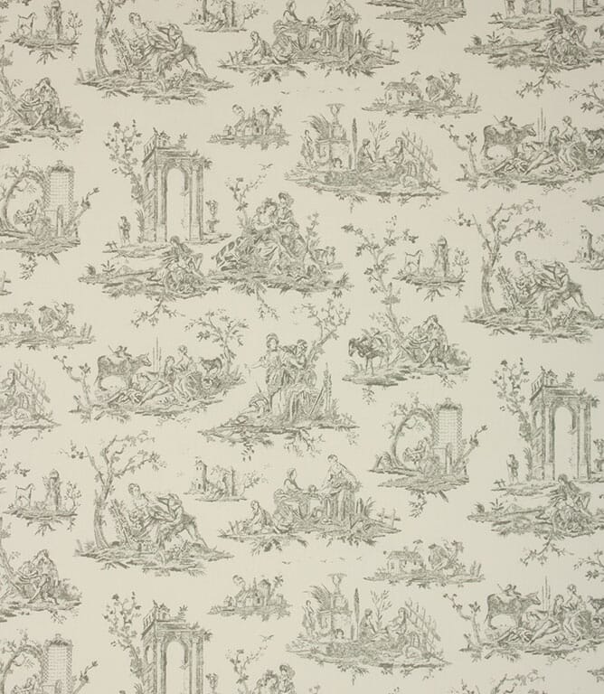 French Toile Fabric / Grey