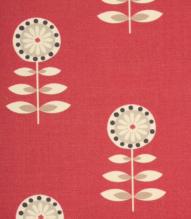 Cotswold Daisy Fabric / Raspberry Just Fabrics