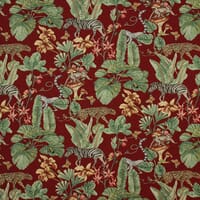 Tropical Forest Tapestry Fabric / Red Tropical Forest Tapestry Fabric / Red