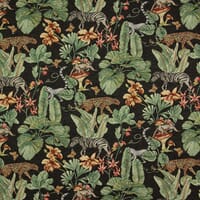 Tropical Forest Tapestry Fabric / Black Tropical Forest Tapestry Fabric / Black