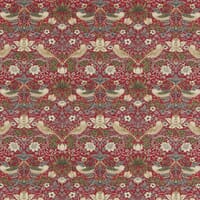 Morris & Co Strawberry Thief Fabric / Crimson / Slate Morris & Co Strawberry Thief Fabric / Crimson / Slate