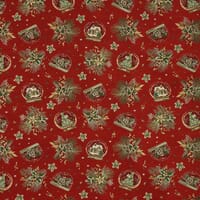 Christmas Tapestry Fabric / Red