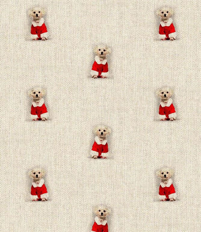 Festive Terrier Fabric / Natural