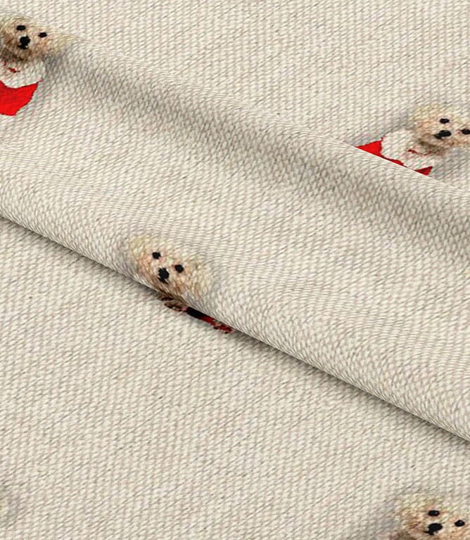 Festive Terrier Fabric / Natural