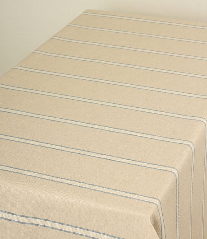 Linen Stripe Acrylic Tablecloth Fabric / Blue