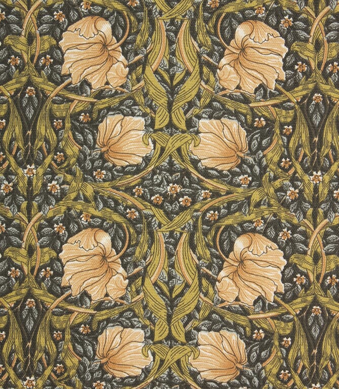 William Morris  Pimpernel Fabric / Charcoal