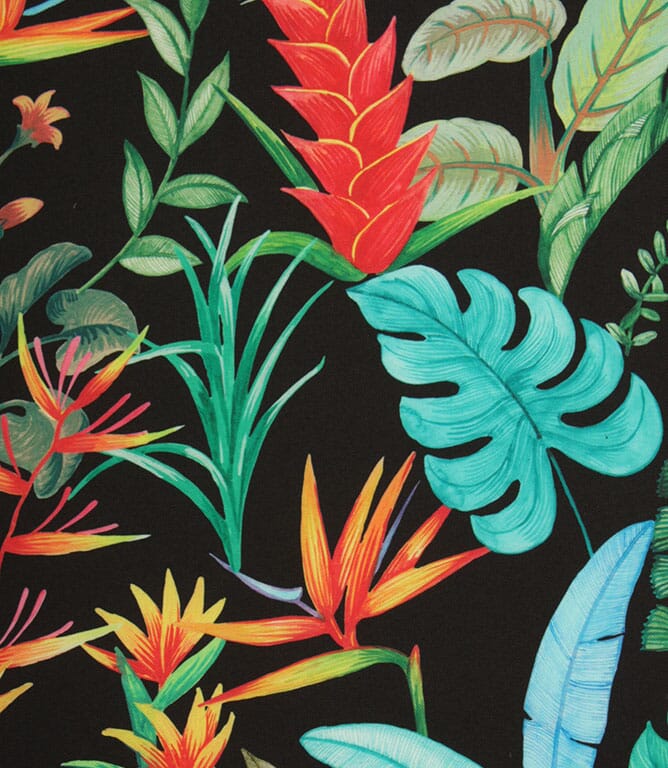 Heliconia Outdoor Fabric / Noir