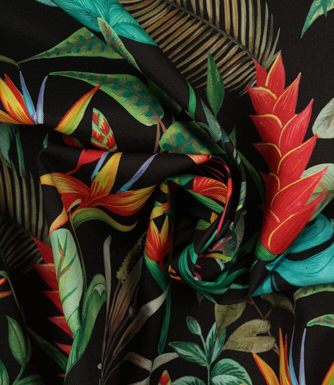 Heliconia Outdoor Fabric / Noir