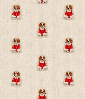 Christmas Spaniel Fabric