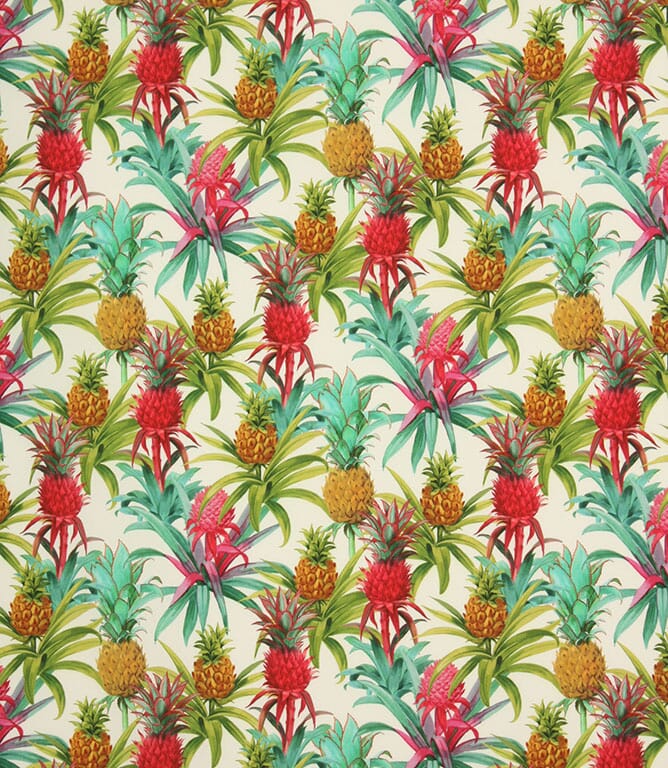 Pineapple Outdoor Fabric / Blanc