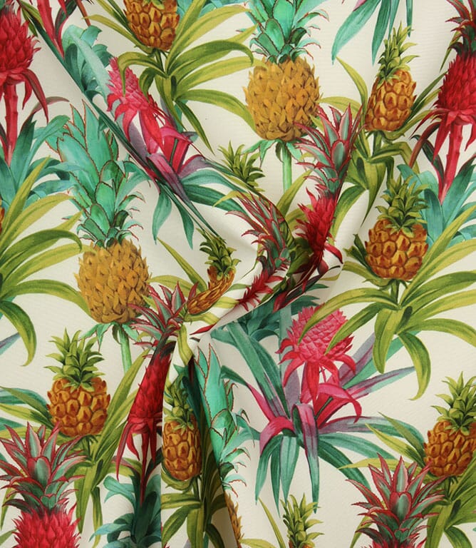 Pineapple Outdoor Fabric / Blanc