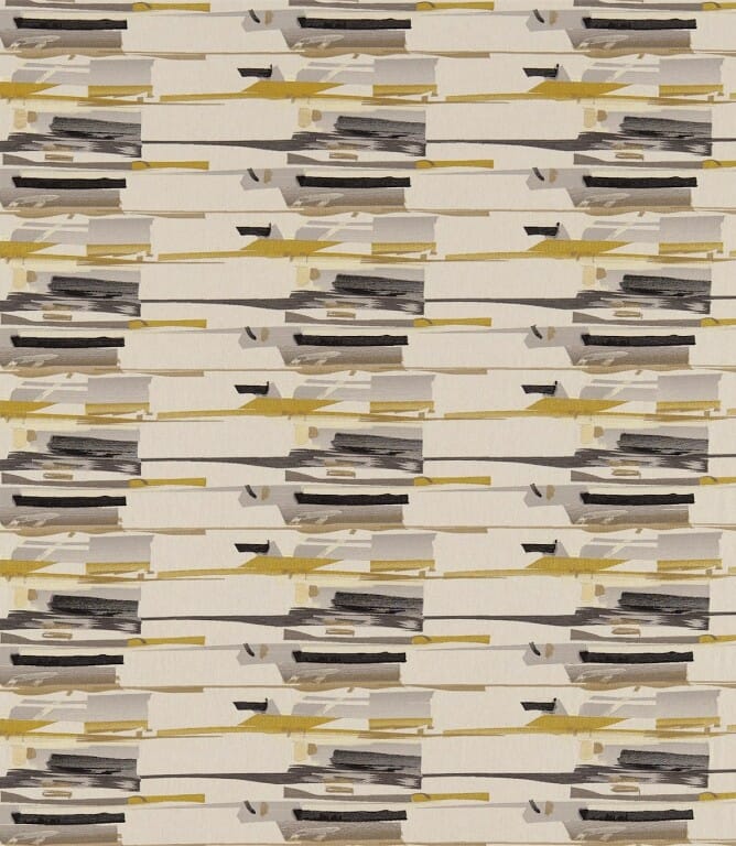 Harlequin Zeal Fabric / Charcoal / Neutral / Mustard / Onyx