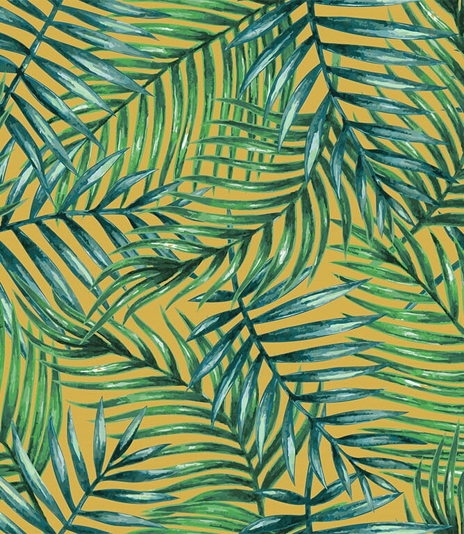 Palm Leaves Outdoor Fabric / Ochre