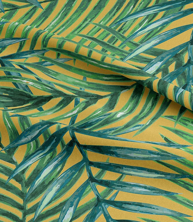 Palm Leaves Outdoor Fabric / Ochre