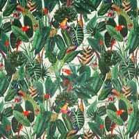 Jungle Velvet Fabric / White Jungle Velvet Fabric / White