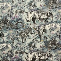 Safari Paradise Velvet Fabric / Indigo