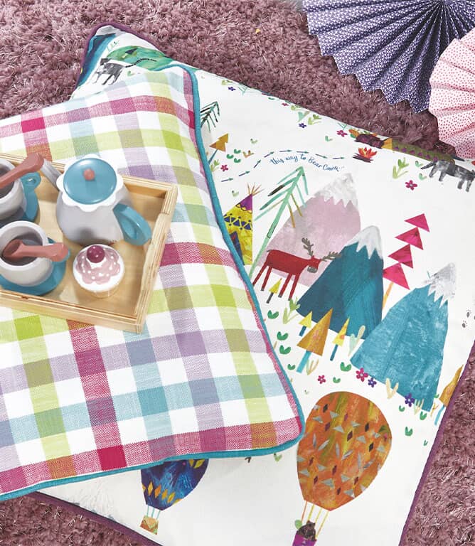 Prestigious Textiles Away We Go Fabric / Candyfloss