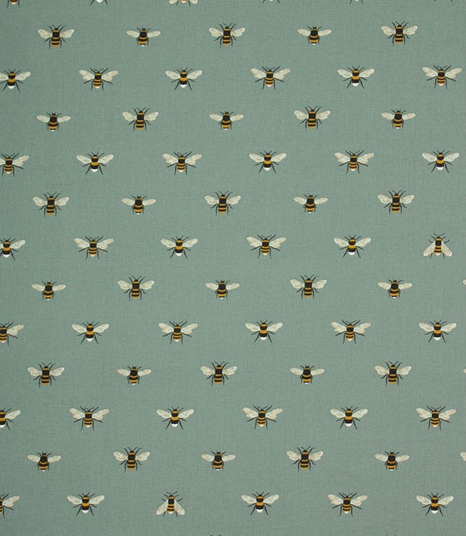 Teal Bees Fabric