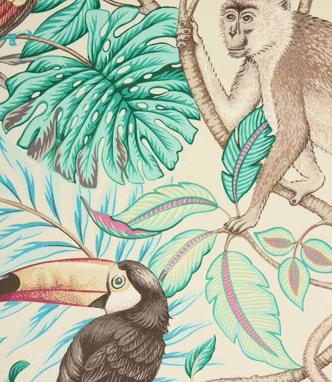 Rainforest Velvet Fabric / Aqua