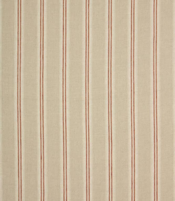 Cotswold Linen Stripe Fabric / Terracotta Just Fabrics