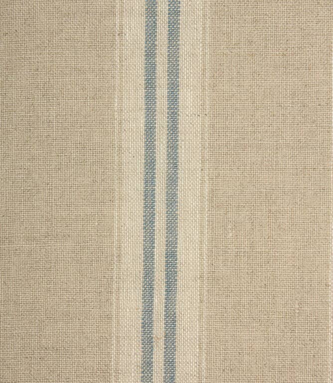Cotswold Linen Stripe Fabric / Petrol Blue Just Fabrics