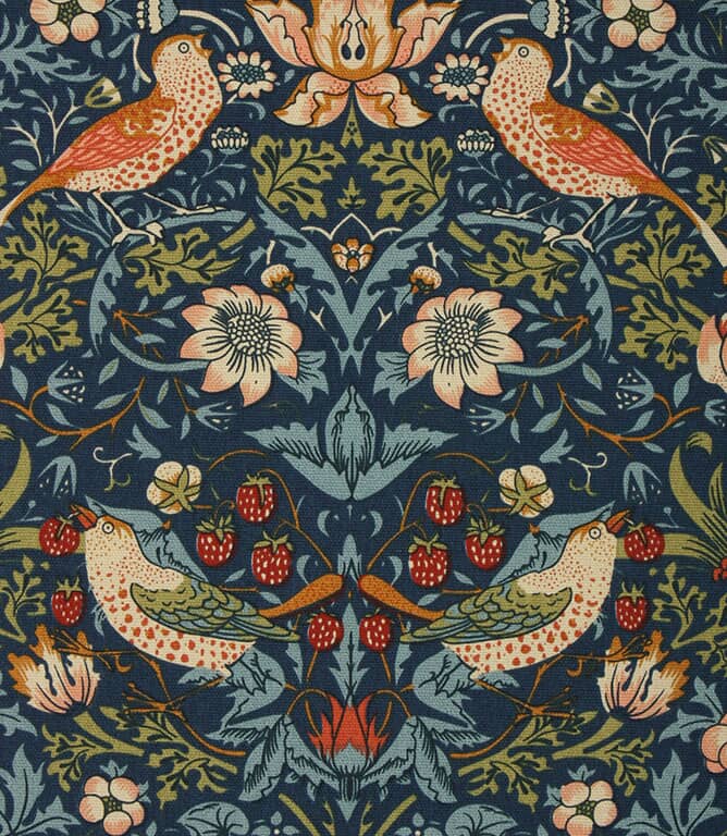 William Morris  Strawberry Thief Fabric / Indigo
