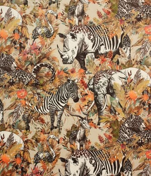 Safari Paradise Velvet Fabric