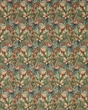 Flamingo Tapestry Fabric / Aqua | Just Fabrics