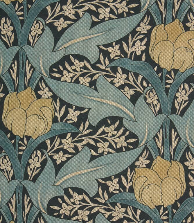 Tulip Deco Fabric / Blue