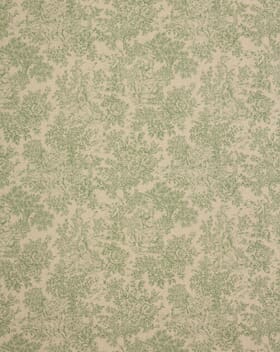 Zen Toile Linen Fabric / Green