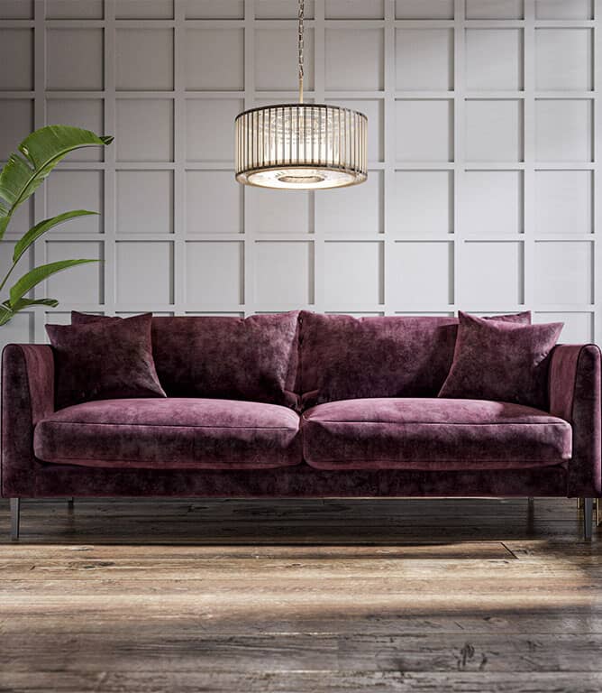 JF Vintage Velvet FR Fabric / Aubergine