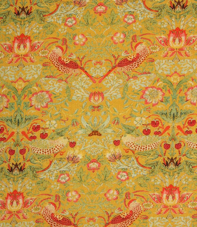 William Morris  Strawberry Thief Minor Fabric / Ochre