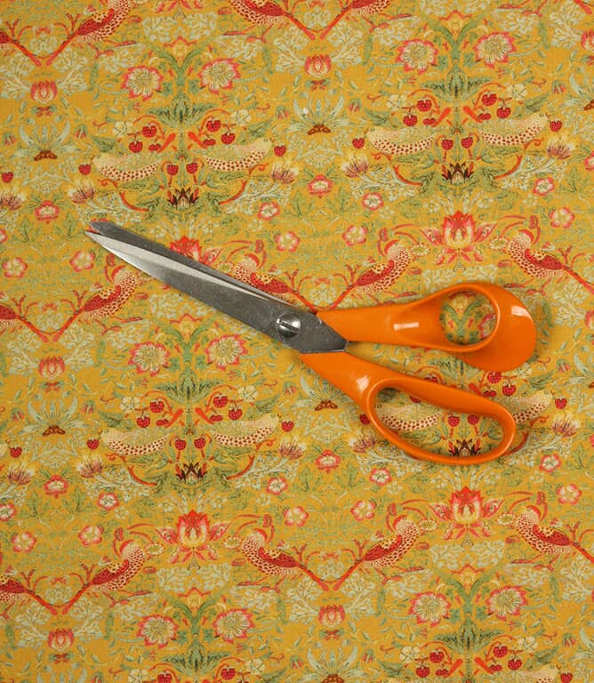 William Morris  Strawberry Thief Minor Fabric / Ochre