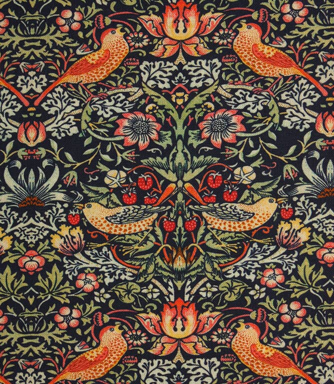 William Morris  Strawberry Thief Minor Fabric / Navy