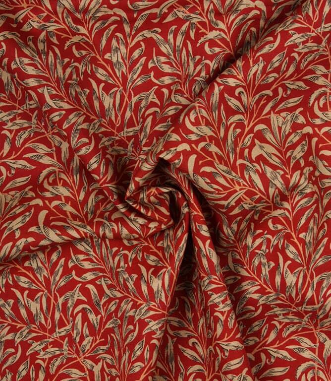 William Morris  Willow Bough Fabric / Crimson
