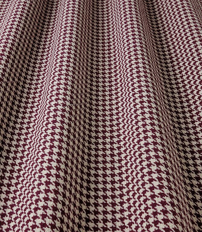 Houndstooth FR  Fabric / Mulberry