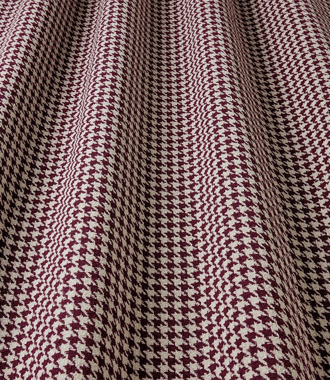 Houndstooth FR  Fabric / Mulberry
