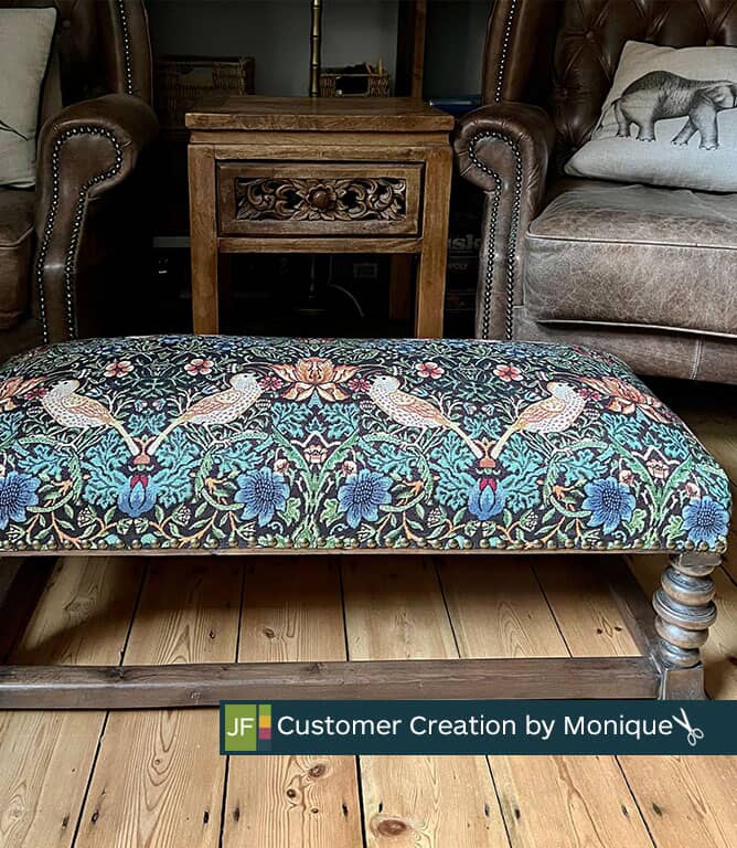 William Morris  Strawberry Thief Tapestry Fabric / Black