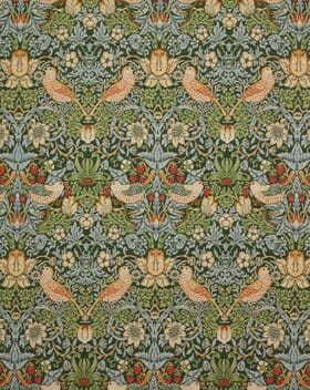 William Morris  Strawberry Thief Tapestry Fabric / Bottle