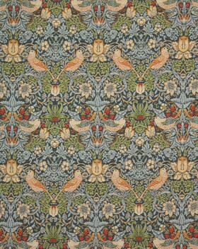 William Morris  Strawberry Thief Tapestry Fabric / Navy