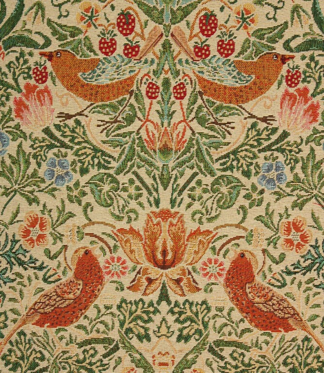 William Morris  Strawberry Thief Tapestry Fabric / Natural