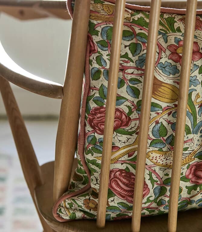 Morris & Co Rose Fabric / Bough's Green / Rose