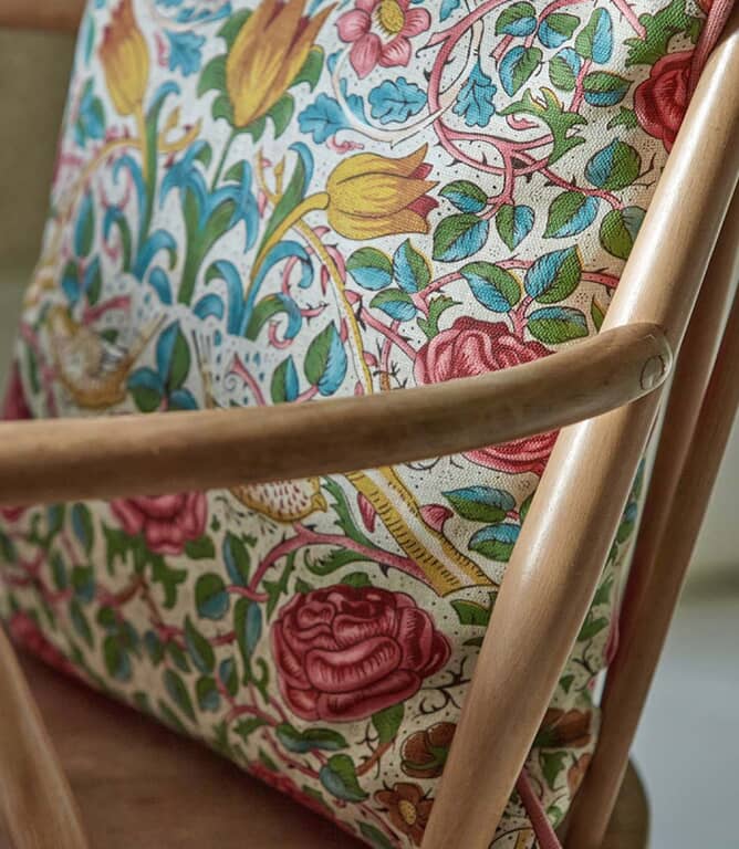 Morris & Co Rose Fabric / Weld / Leaf Green