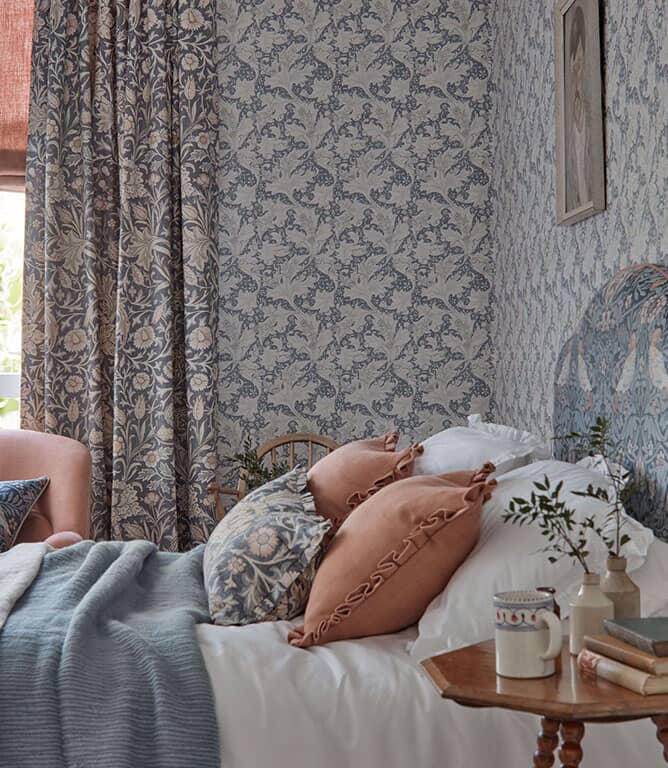 Morris & Co Trent Fabric / Woad Blue