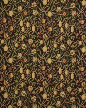 William Morris  Pomegranate Tapestry Fabric / Ebony