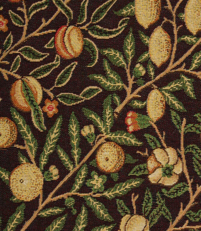 Cotton Rich Woven Tapestry, William Morris Pomegranate, Natural